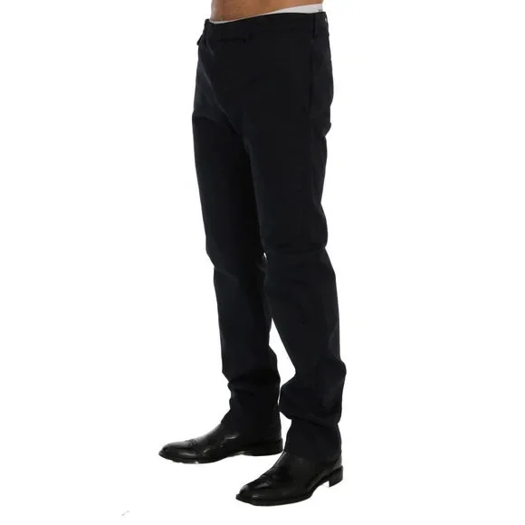 GF Ferre Blue Cotton Stretch Chinos Pants